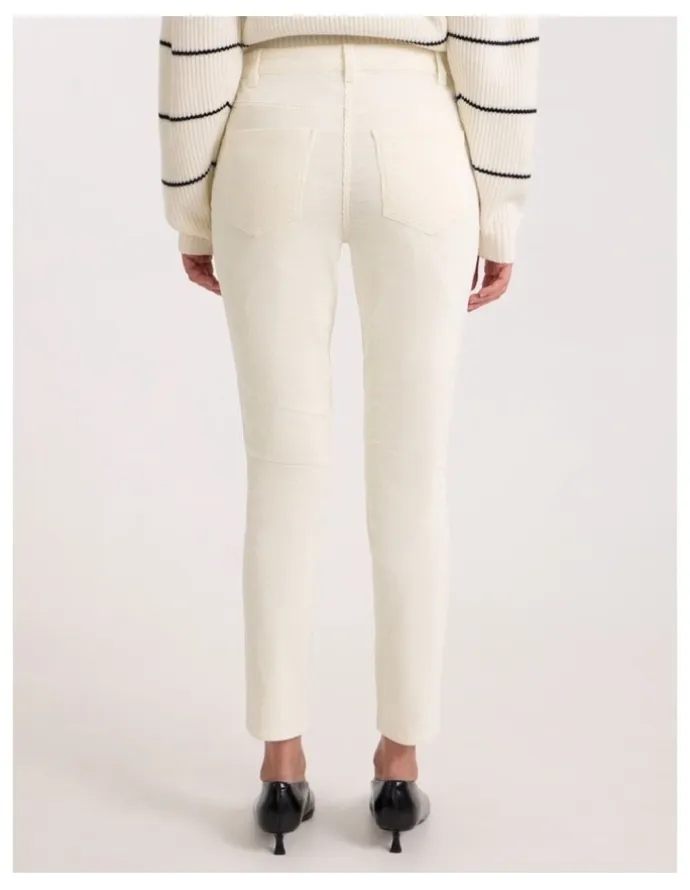 David Lawrence Celine Corduroy Pant in Ivory