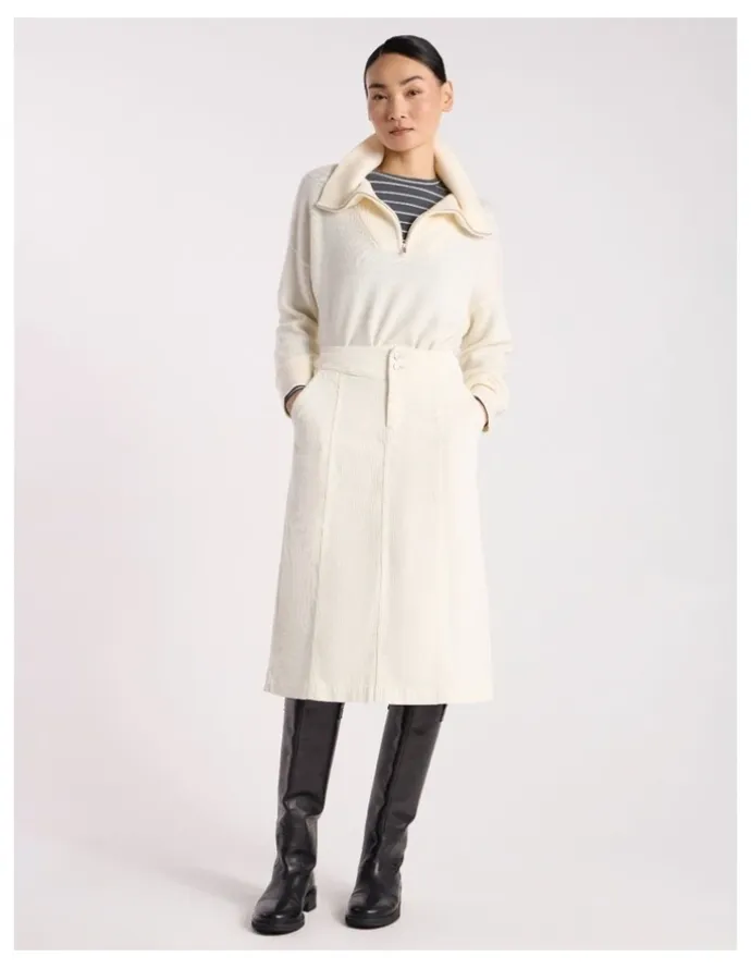 David Lawrence Iiona Corduroy Skirt in Ivory