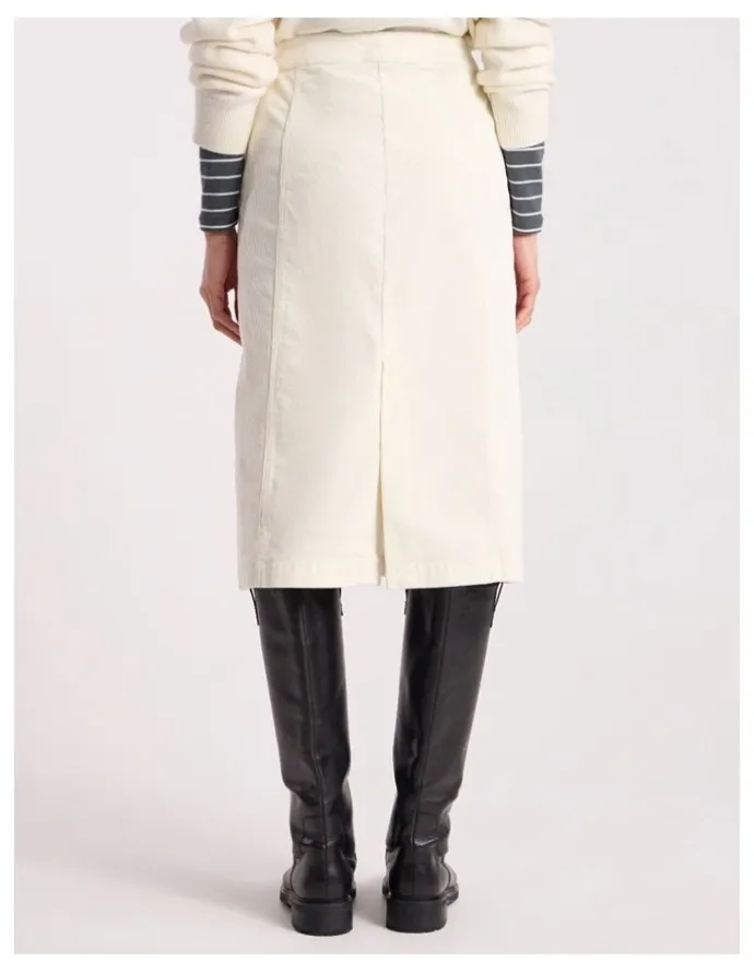 David Lawrence Iiona Corduroy Skirt in Ivory