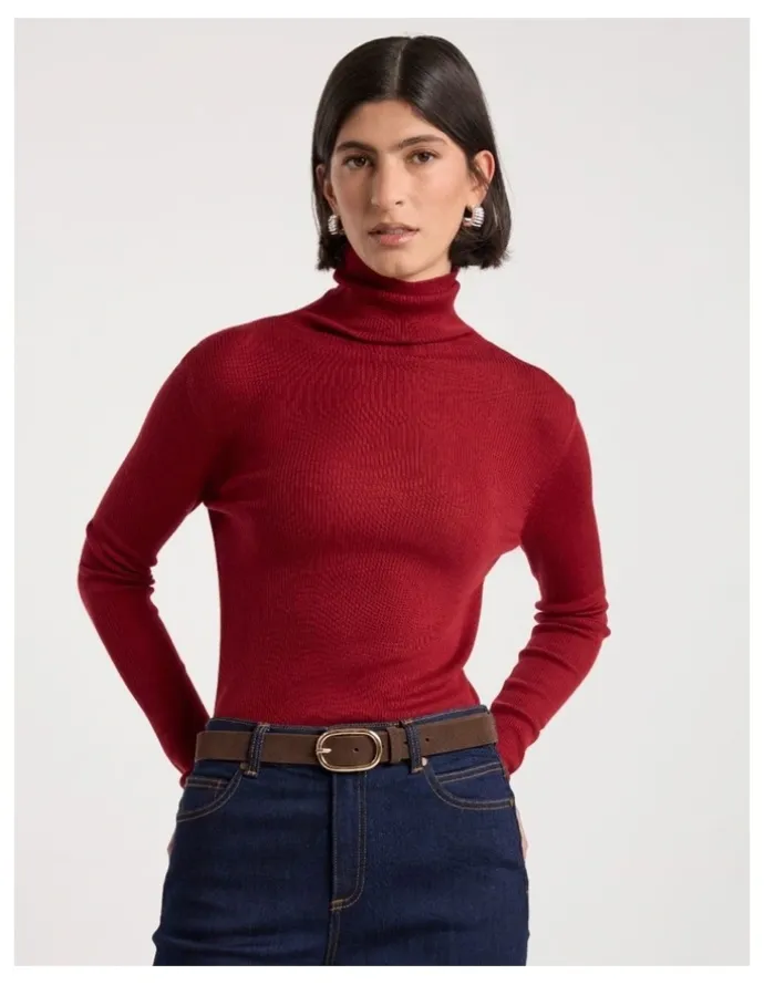 David Lawrence Kumru Leather Suede Belt in Chocolate