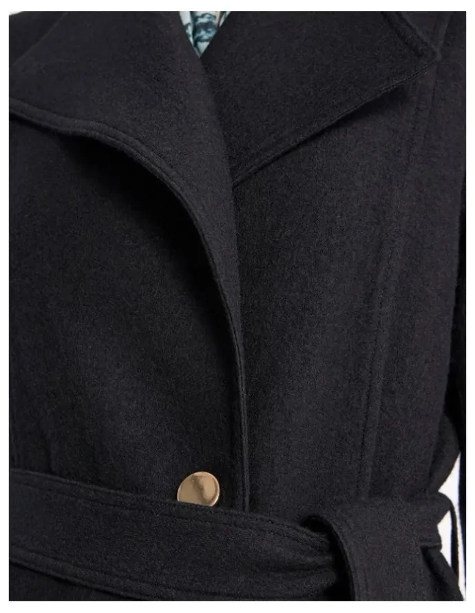 David Lawrence Luisa Felted Wool Coat in Black