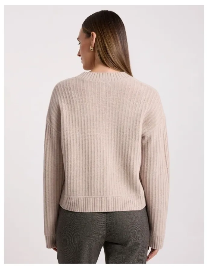 David Lawrence Zulu Merino Cardigan in Pebble