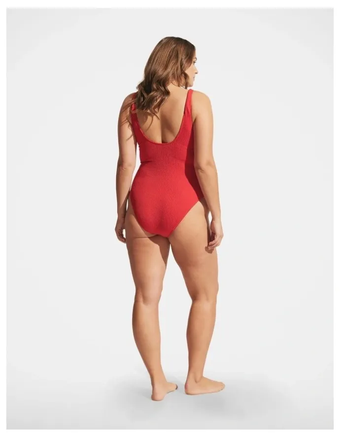DECJUBA Crinkle Scoop One Piece in Red