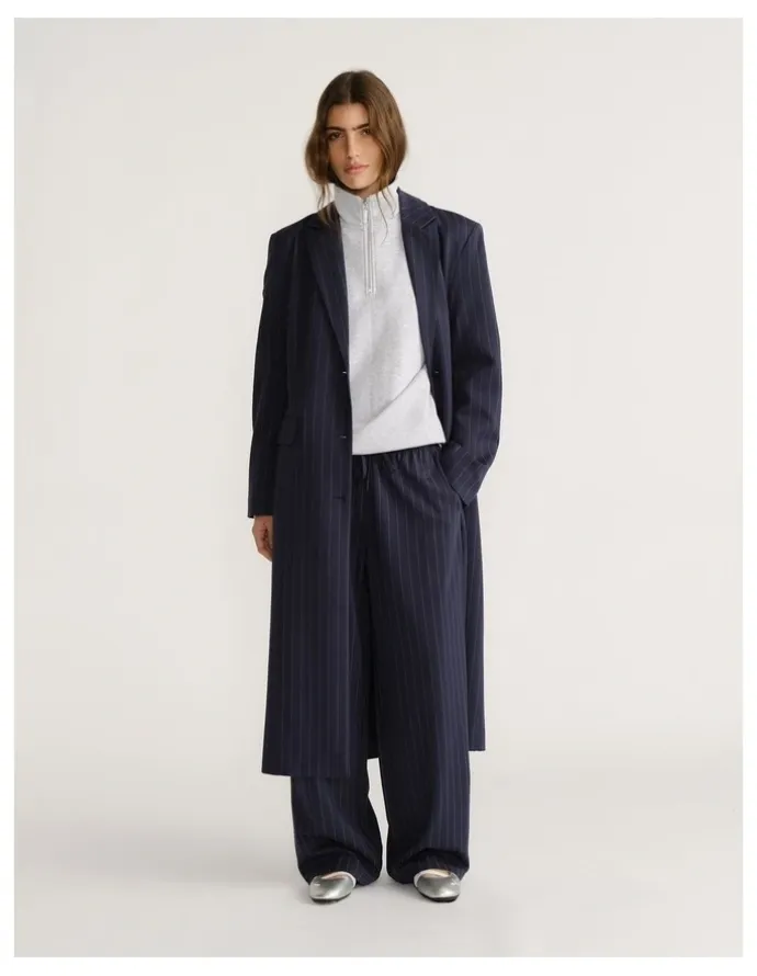 Decjuba D-Luxe Pinstripe Blazer Coat