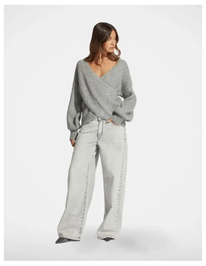 DECJUBA Estelle Crossover Jumper in Grey
