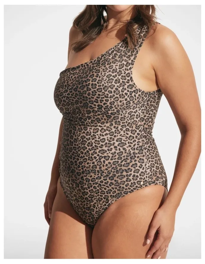 DECJUBA Matte One Shoulder One Piece in Multi