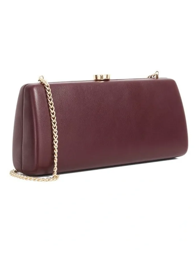 Dune London Belinda Clutch in Burgndy