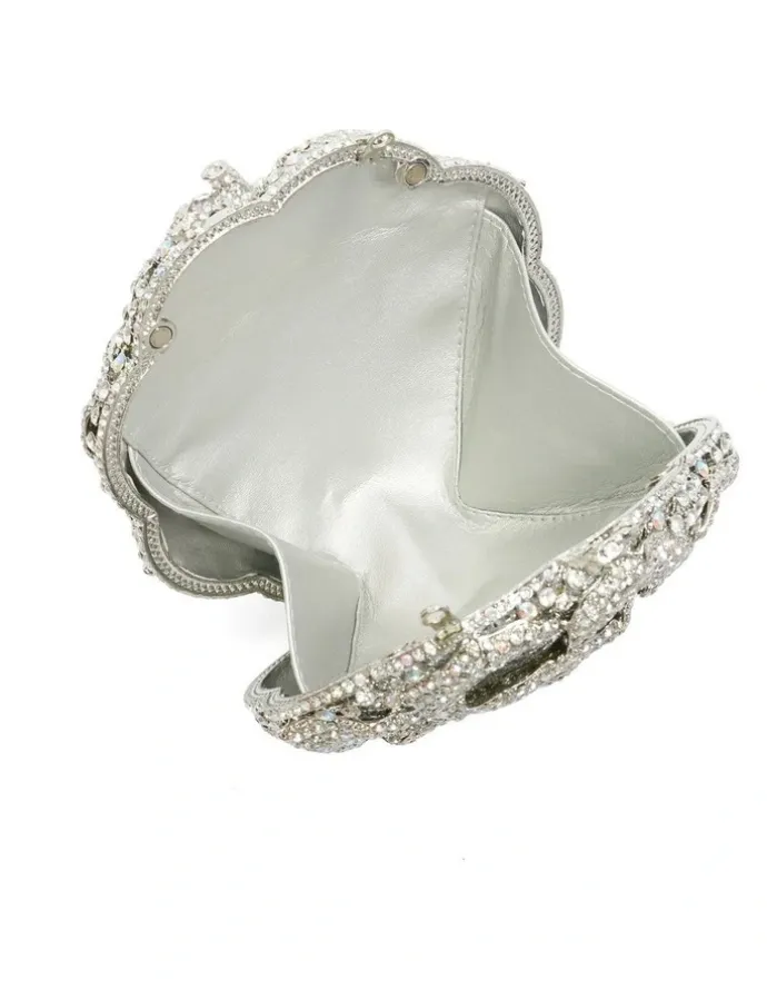 Dune London Bling Flower Clutch in Silver