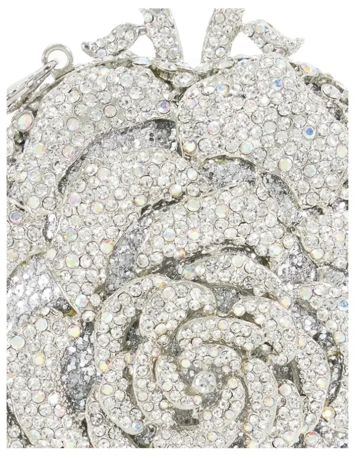 Dune London Bling Flower Clutch in Silver