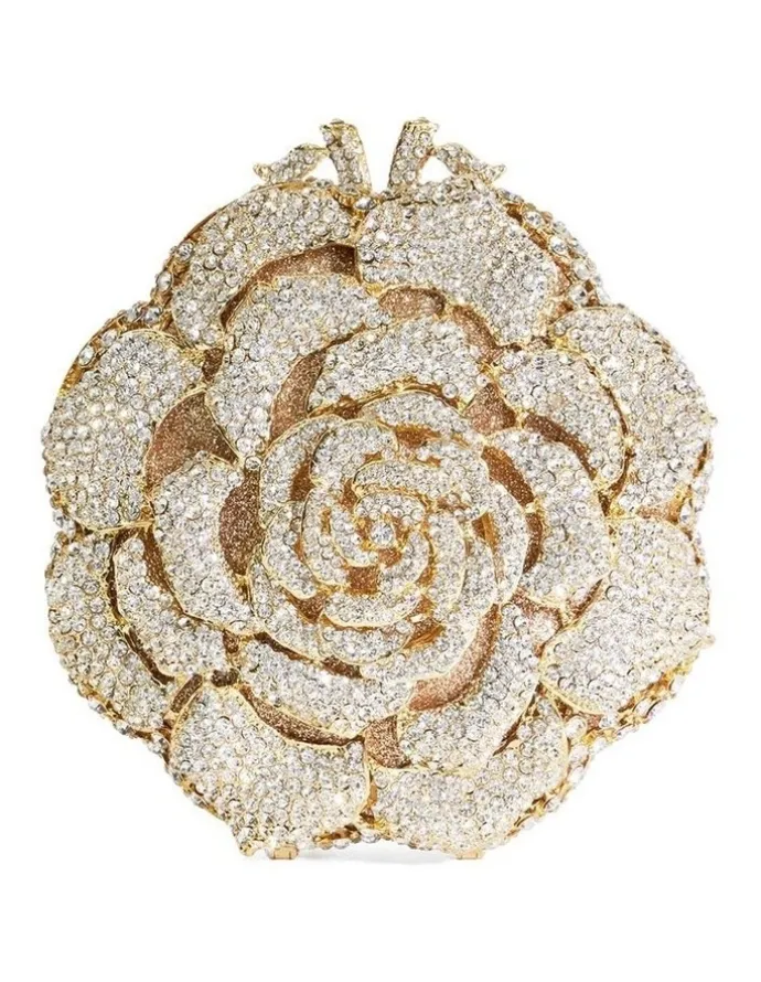 Dune London Bling Flower Clutch in Gold