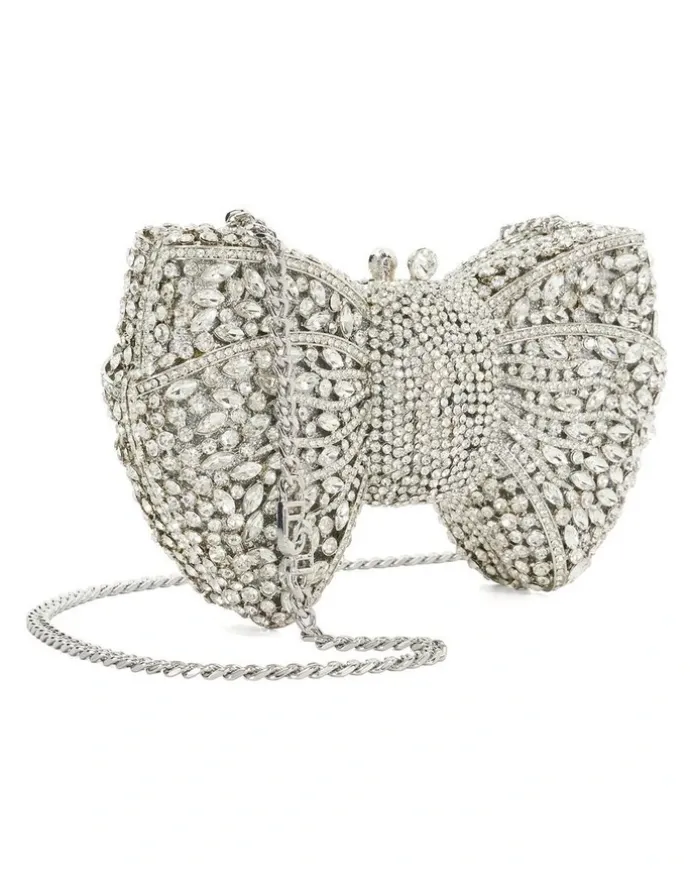 Dune London Enchant Bow Clutch in Silver