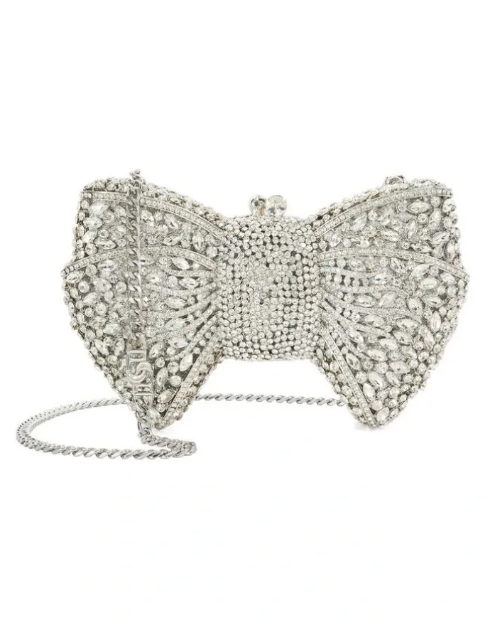 Dune London Enchant Bow Clutch in Silver