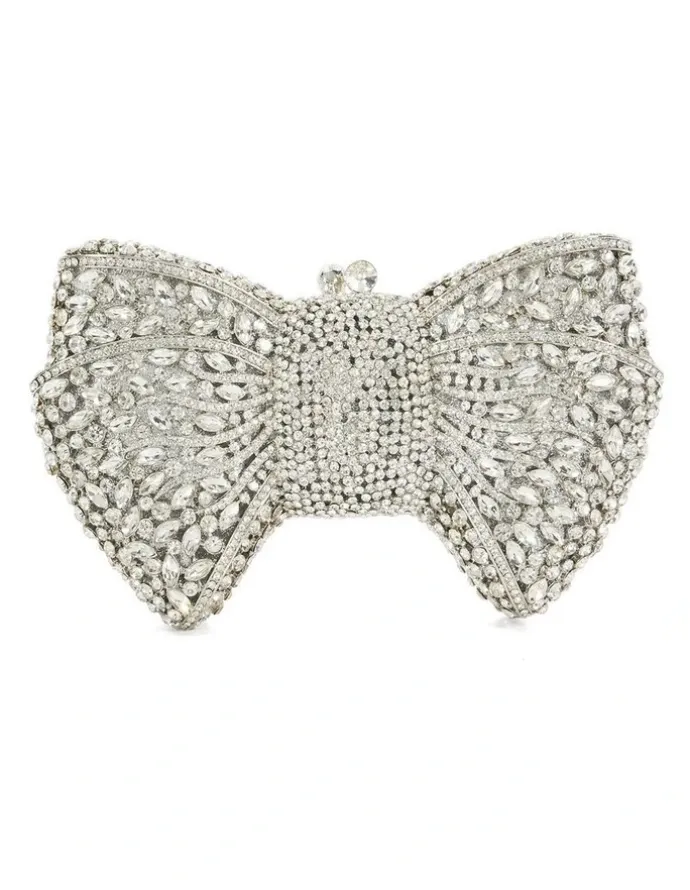 Dune London Enchant Bow Clutch in Silver