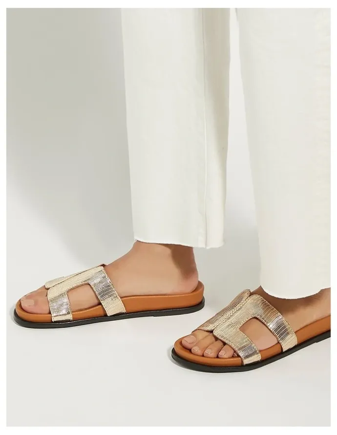 Dune London Loupa Sandal in Gold