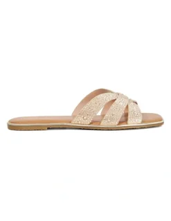 Dune London Lucia Flat Sandal in Gold
