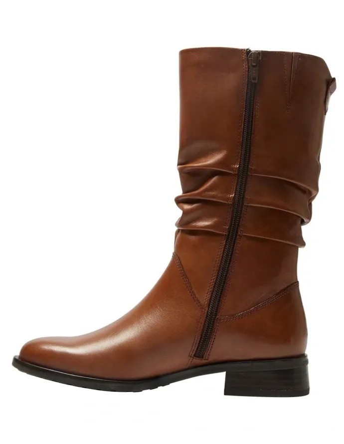 Easy Steps Adam Leather Boots in Mid Brown