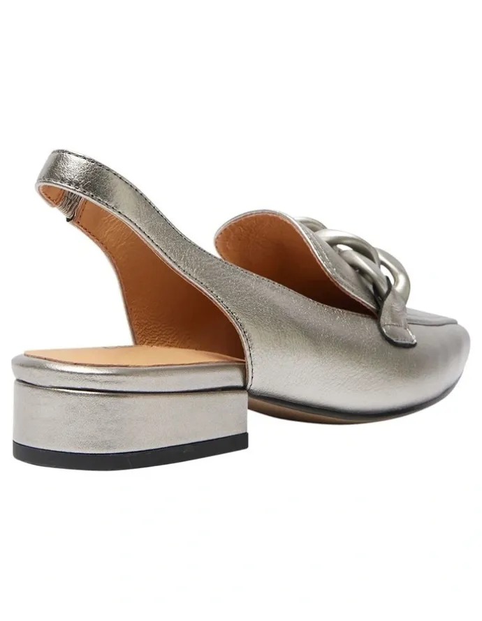 Easy Steps Domino Flat Shoes in Pewter Metallic