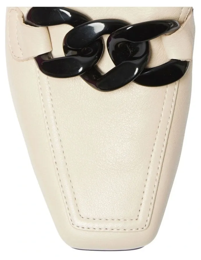 Easy Steps Domino Flat Shoes in Ivory/Black