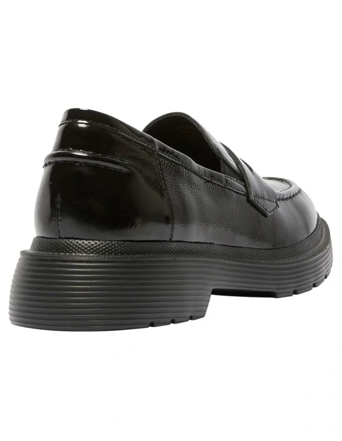 Easy Steps Eleanor Patent Leather Loafers in Black