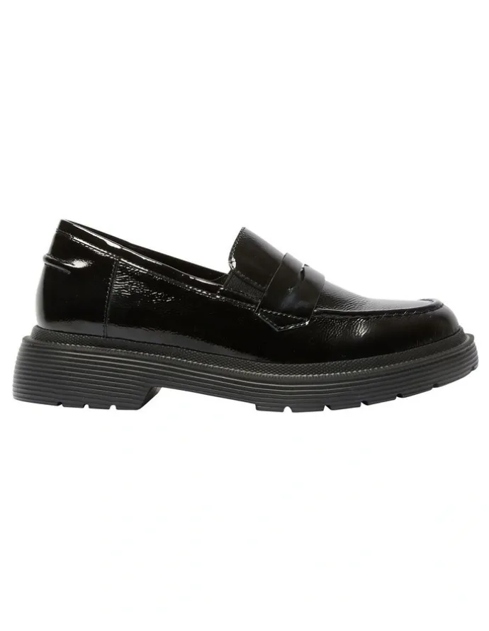 Easy Steps Eleanor Patent Leather Loafers in Black