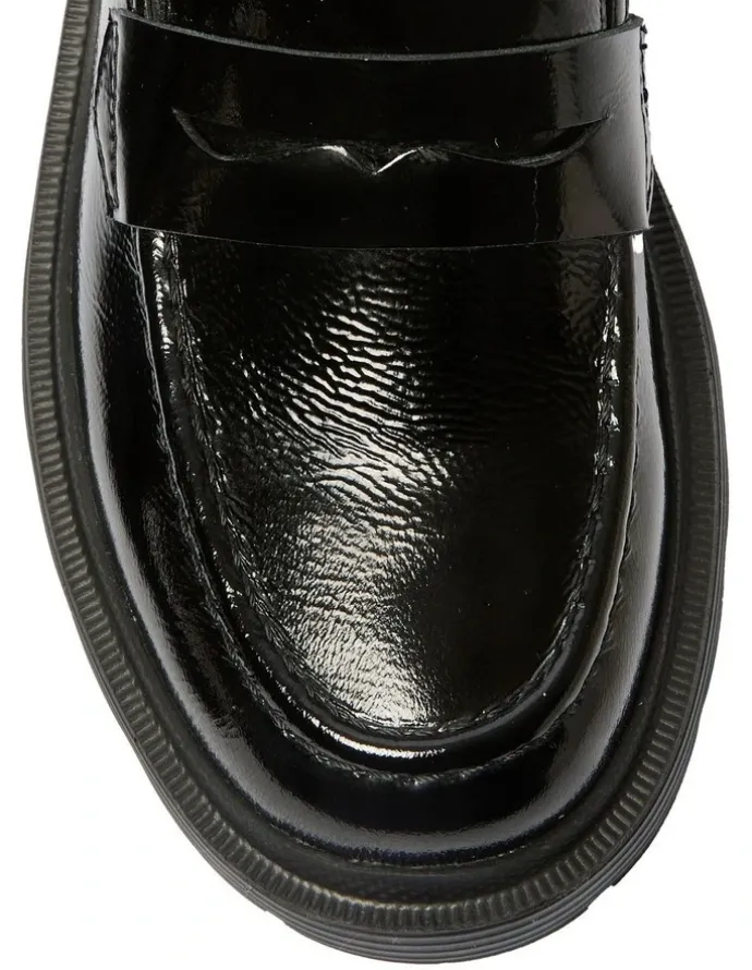 Easy Steps Eleanor Patent Leather Loafers in Black
