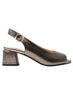 Easy Steps Martina Heeled Sandals in Pewter Metallic