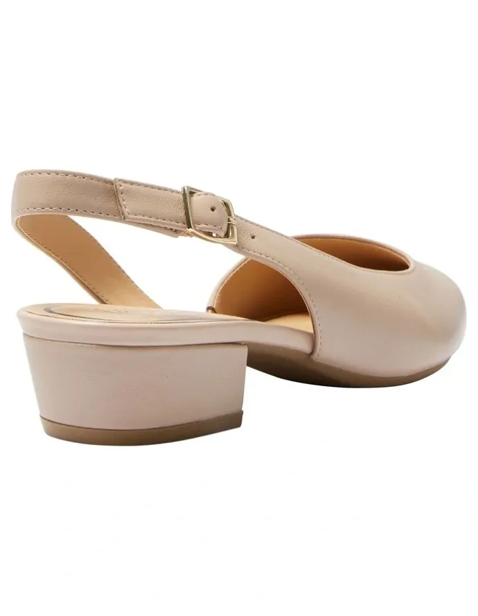 Easy Steps Ramsey Heeled Shoes in Blush Leather