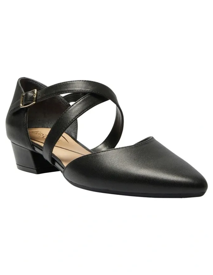 Easy Steps Renee Heeled Shoes in Black Leather