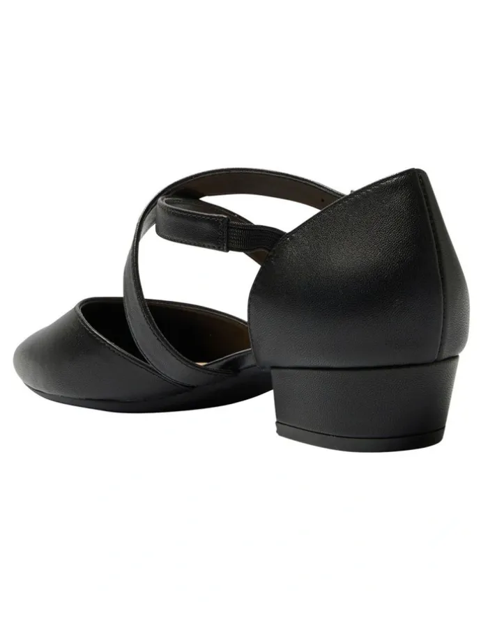 Easy Steps Renee Heeled Shoes in Black Leather