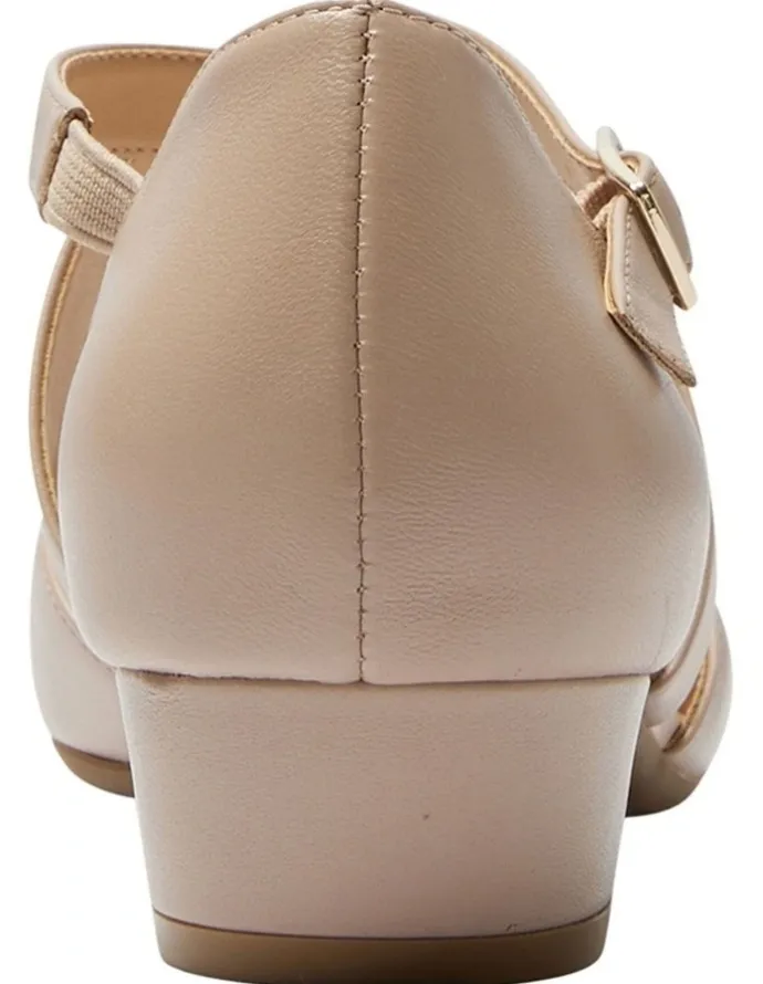 Easy Steps Renee Heeled Shoes in Blush Leather