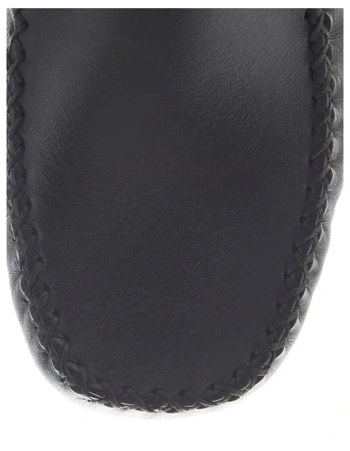 Easy Steps Sicily Flat Shoes in Black Leather