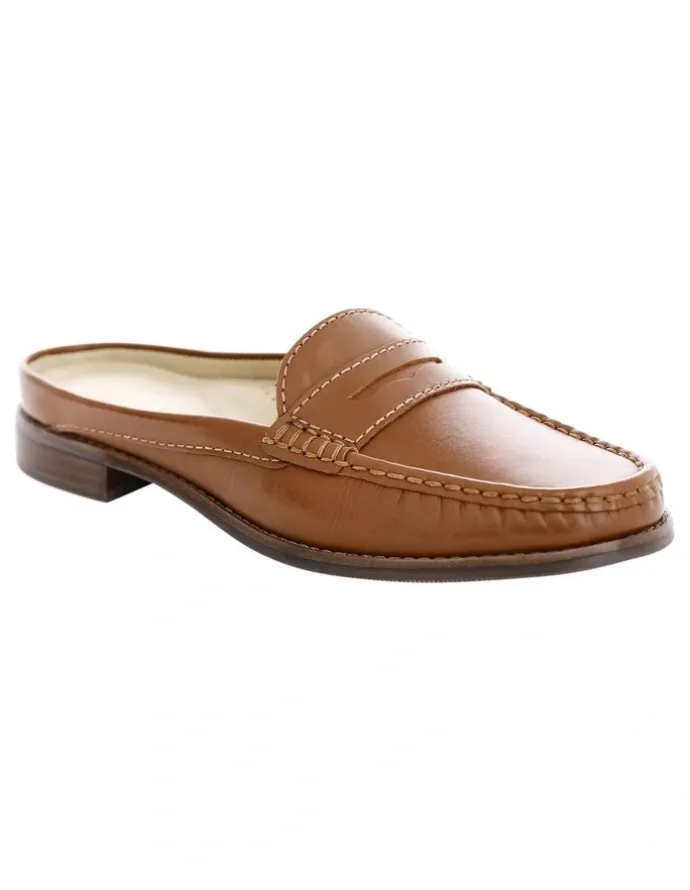 Easy Steps Tudor Flat Shoes in Cognac Leather