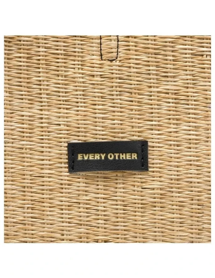 Every Other LARGE STRAW TOTE IN NATURAL STRAW WITH BLACK TRIM