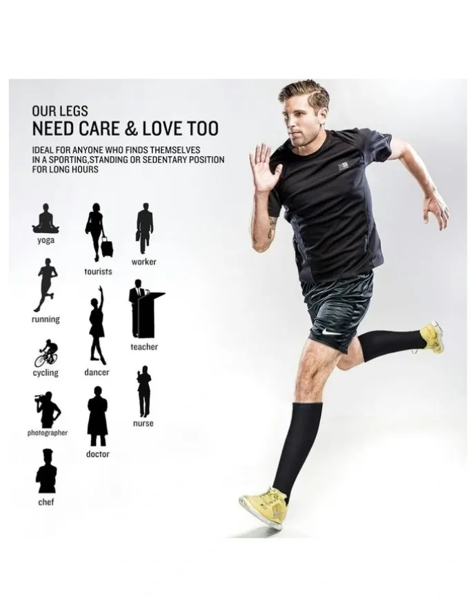 Flightmode Travel Anti-Fatigue Flight Compression Socks L in Black