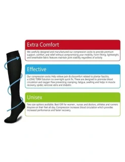 Flightmode Travel Anti-Fatigue Flight Compression Socks L in Black
