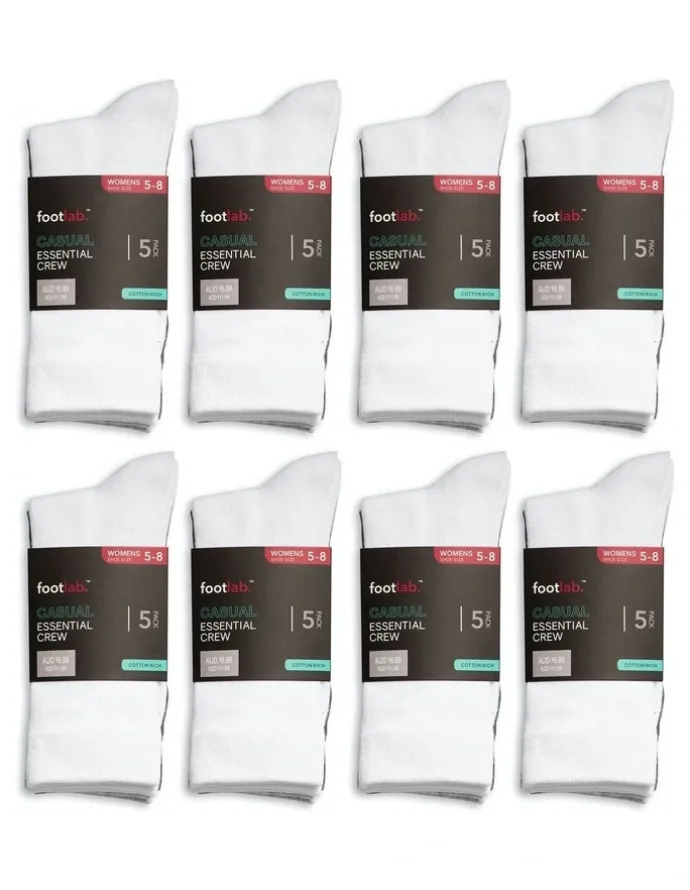 Footlab Essential Crew Socks 20 Pack in Two Tone