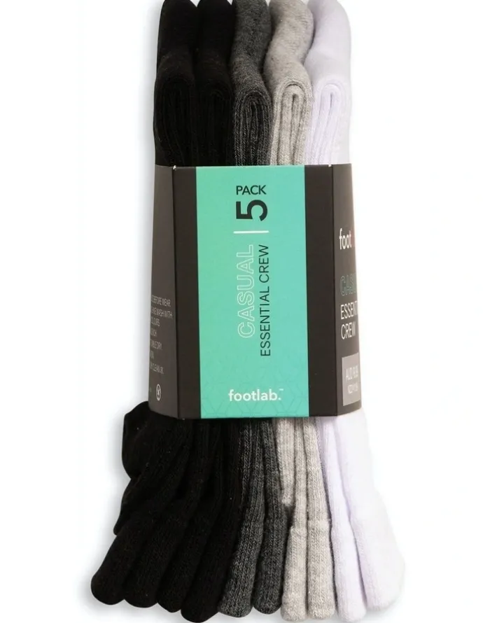 Footlab Essential Crew Socks 20 Pack in Two Tone