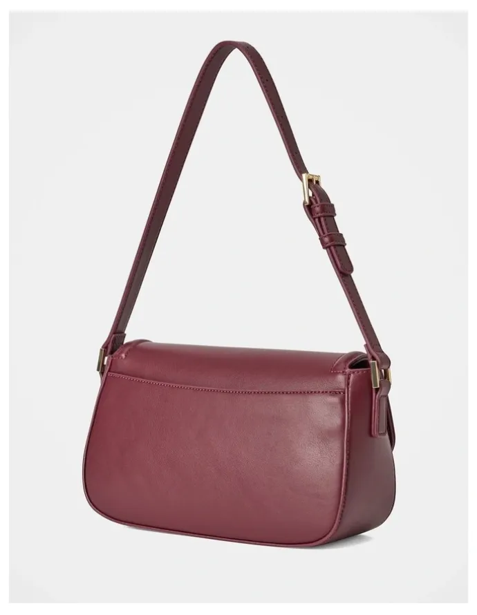 Forever New Carly Curve Lock Shoulder Bag in Red