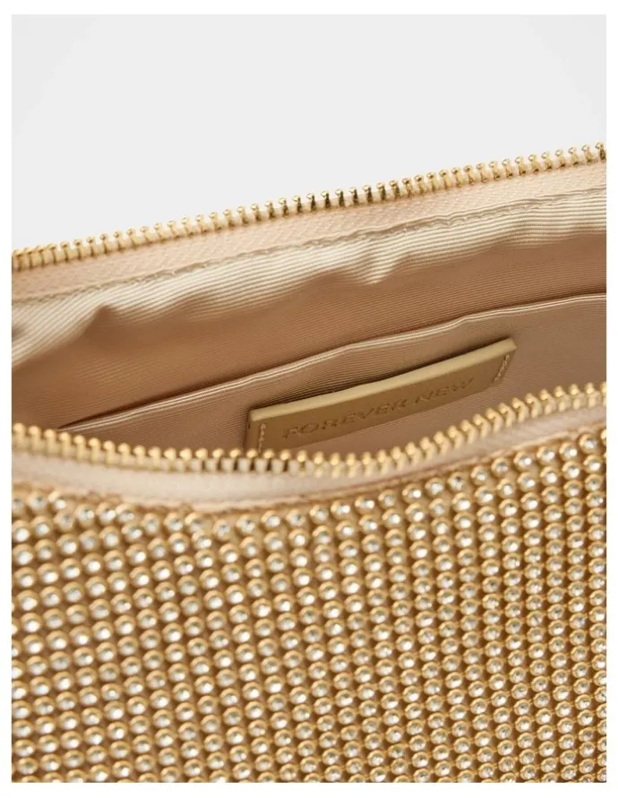 Forever New Curve Paloma Curve Clutch Bag in Gold