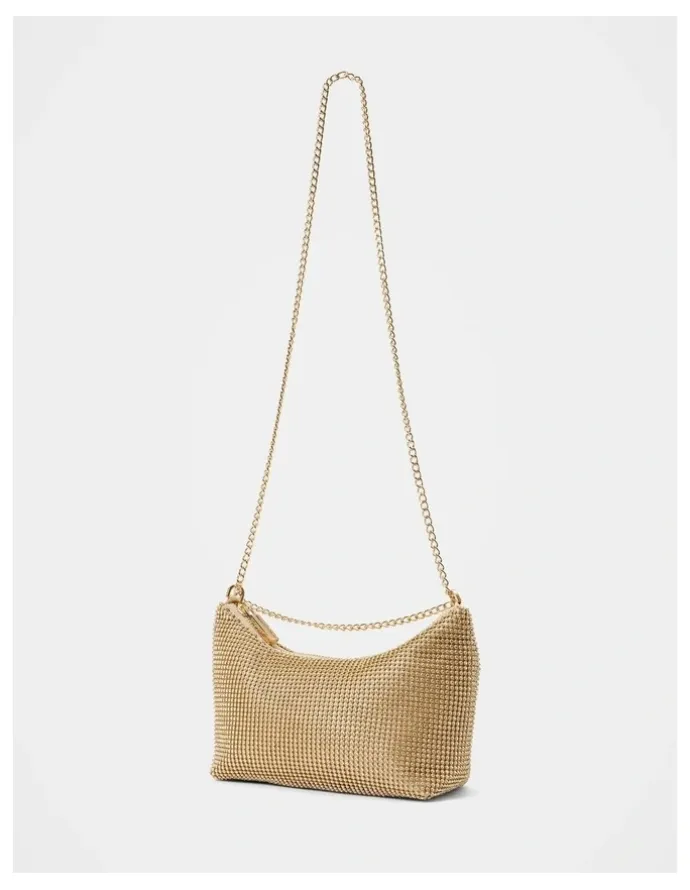 Forever New Curve Paloma Curve Clutch Bag in Gold