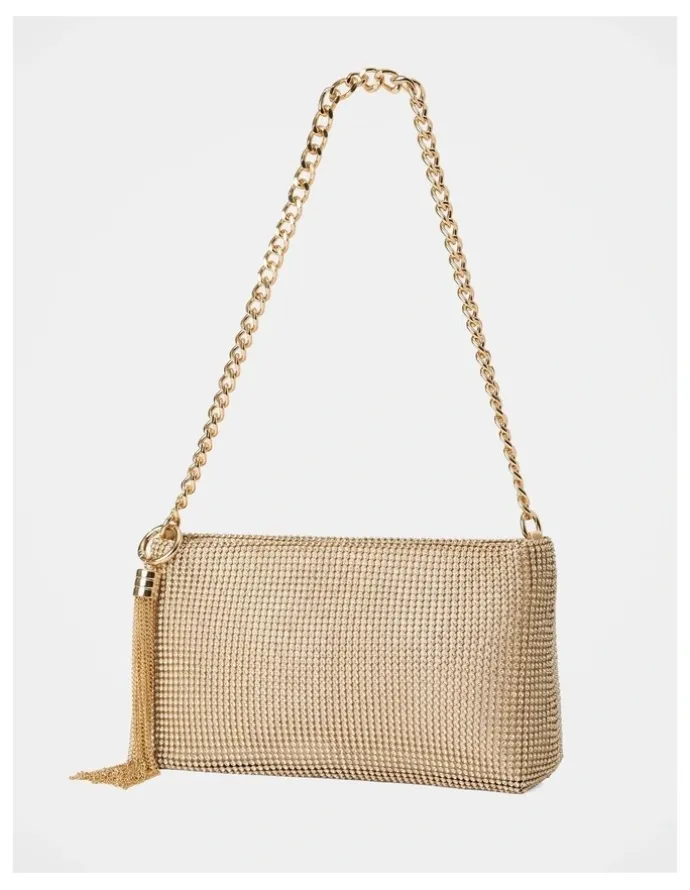 Forever New Keisha Soft Sparkle Clutch in Gold