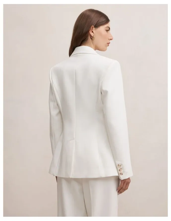 Forever New Lee Nipped Waist Blazer in White