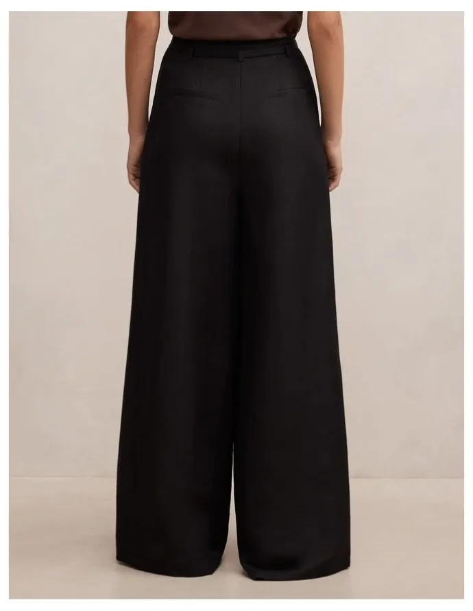 Forever New Matilda Linen Blend Wide Leg Pants in Black