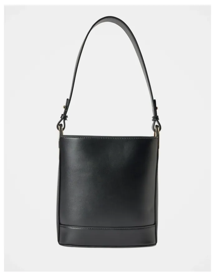 Forever New Odette Oval Hardware Bucket Bag in Black