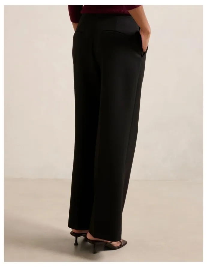 Forever New Petite Freya High Waist Wide Leg Pants in Black