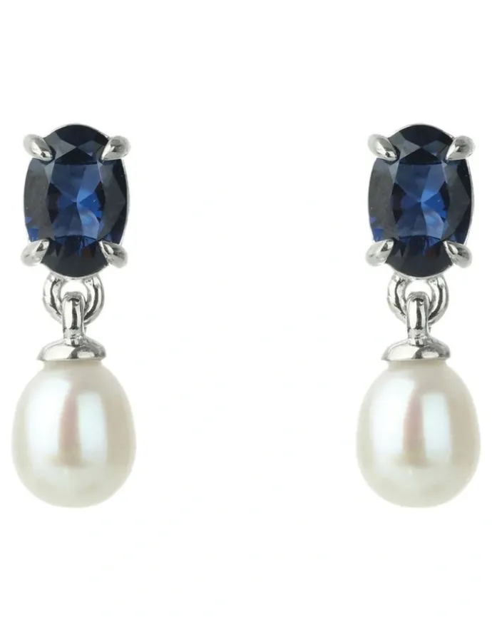 Georgini Oceans Whitsundays Freshwater Pearl Earrings in Blue