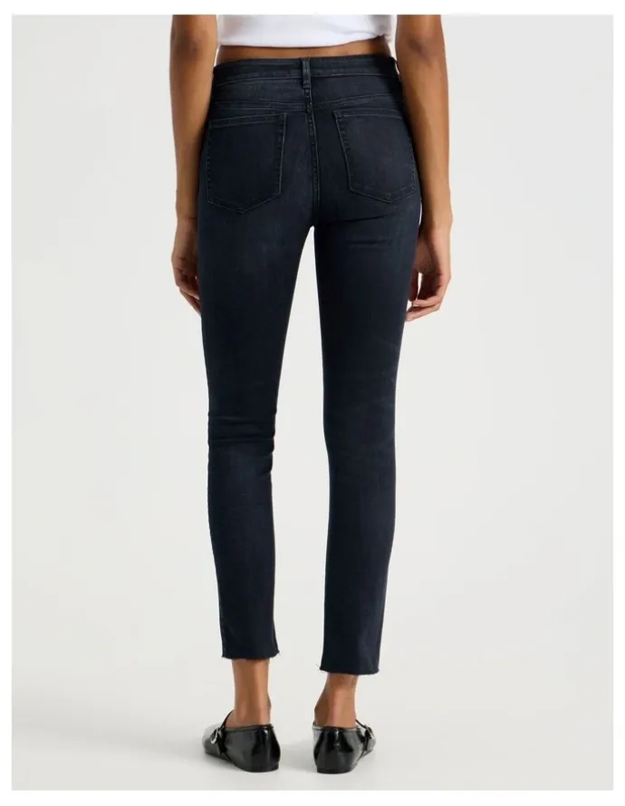 GRAB Ankle Skinny Low Rise Jean In Blue Black