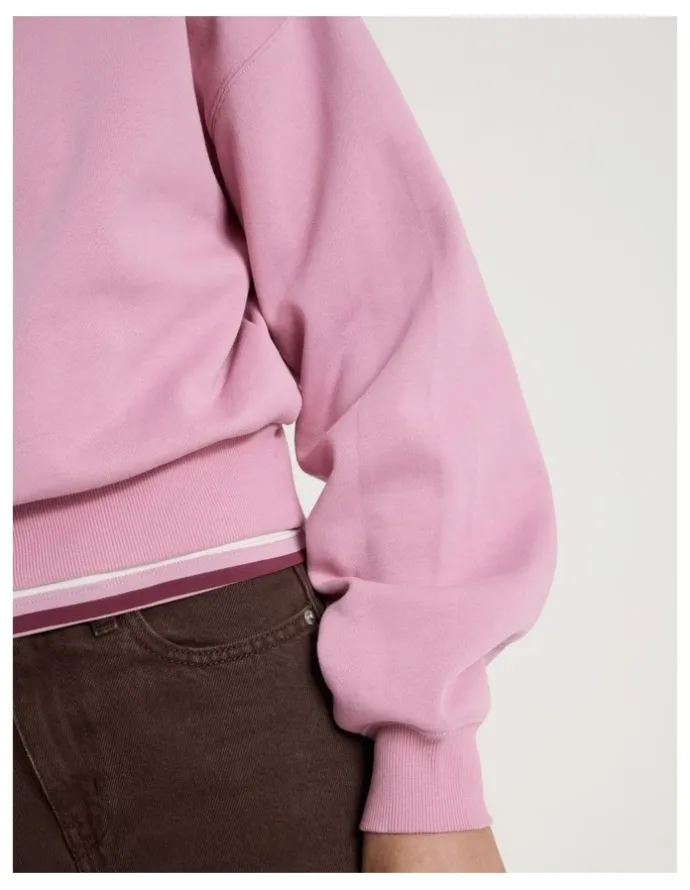 Grab Pleated Back Crew Neck Sweat - Lilas