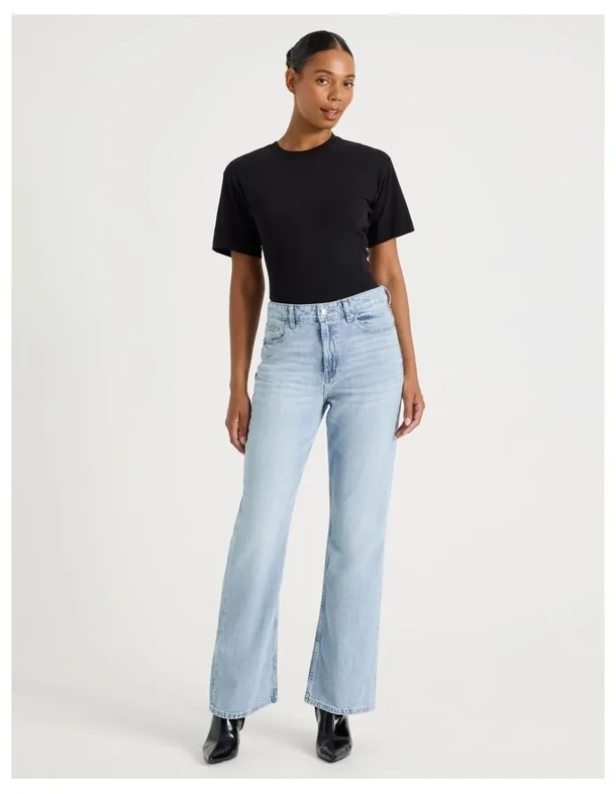 GRAB Flare High Rise Jeans in Light Wash