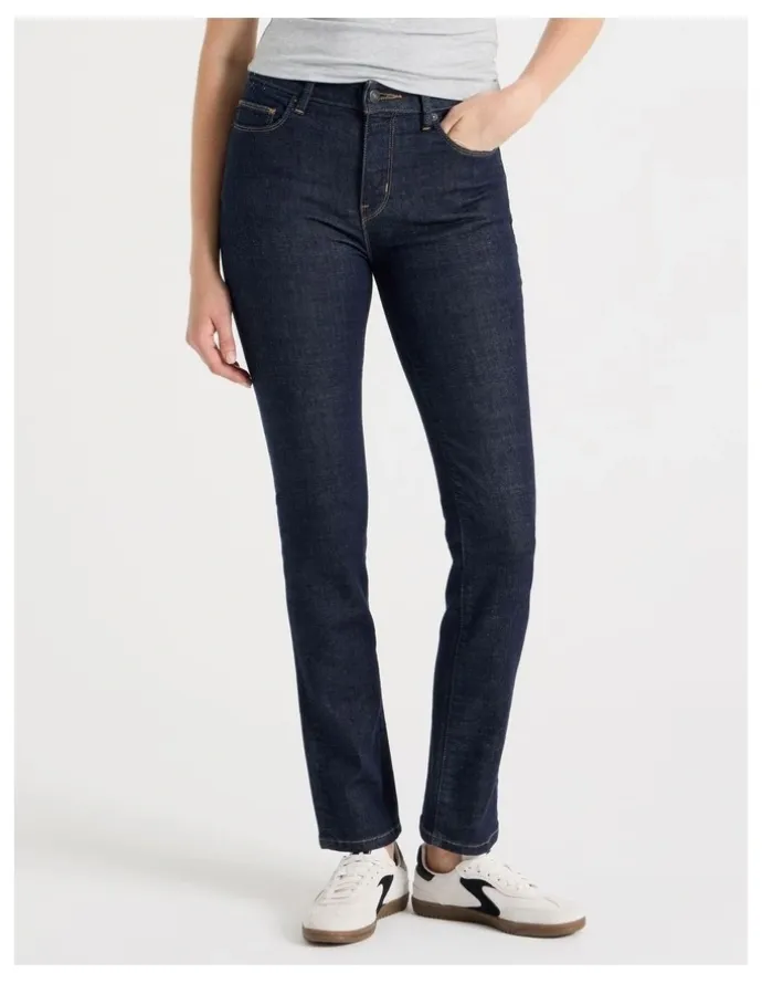 GRAB Slim Mid Rise Jeans in Rinse